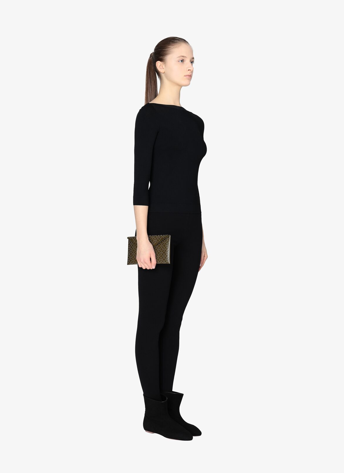POCKET CUIR LUX CLOU ARABESQUE KAKI ALAÏA KHAKI  POCKET CUIR LUX CLOU ARABESQUE KAKI